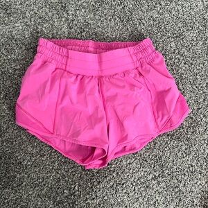Sonic pink lululemon hotty hot shorts